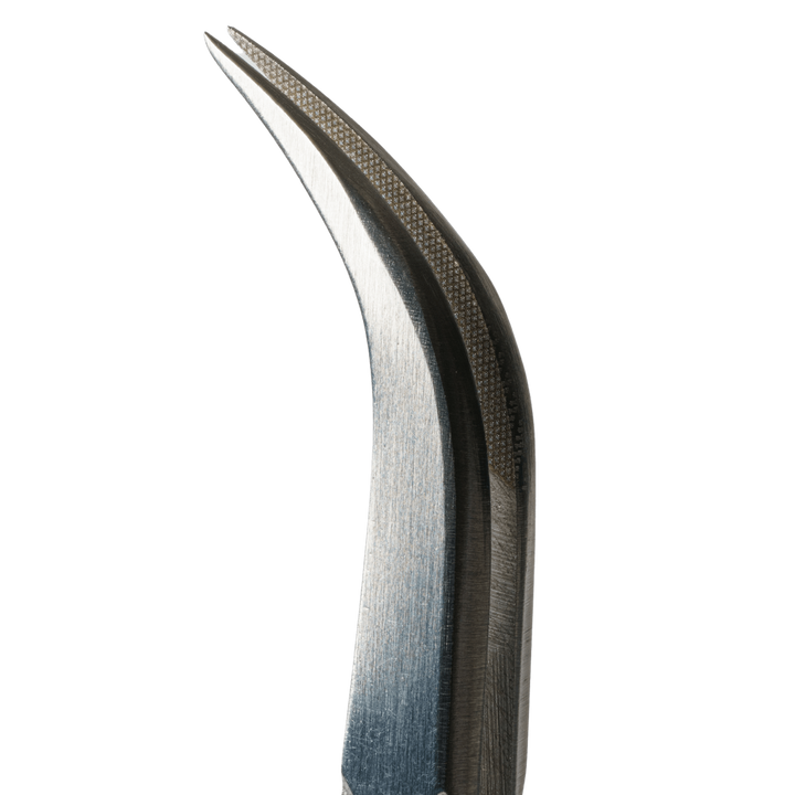 Pinza con punta de fibra en forma de J