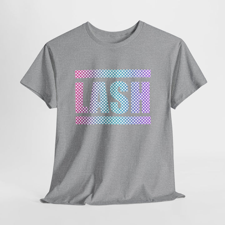 LASH Checkered Gradient Graphic Tee - Designed by Andrea