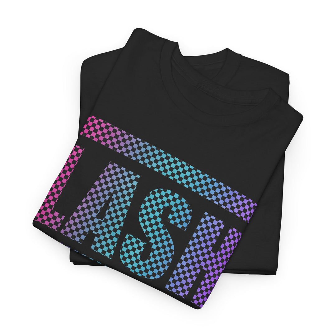 LASH Checkered Gradient Graphic Tee - Designed by Andrea