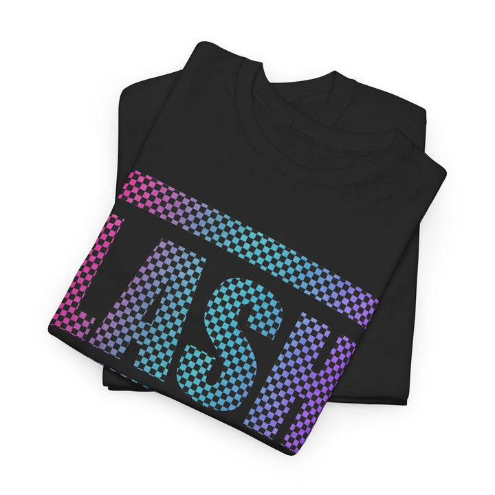 LASH Checkered Gradient Graphic Tee - Designed by Andrea