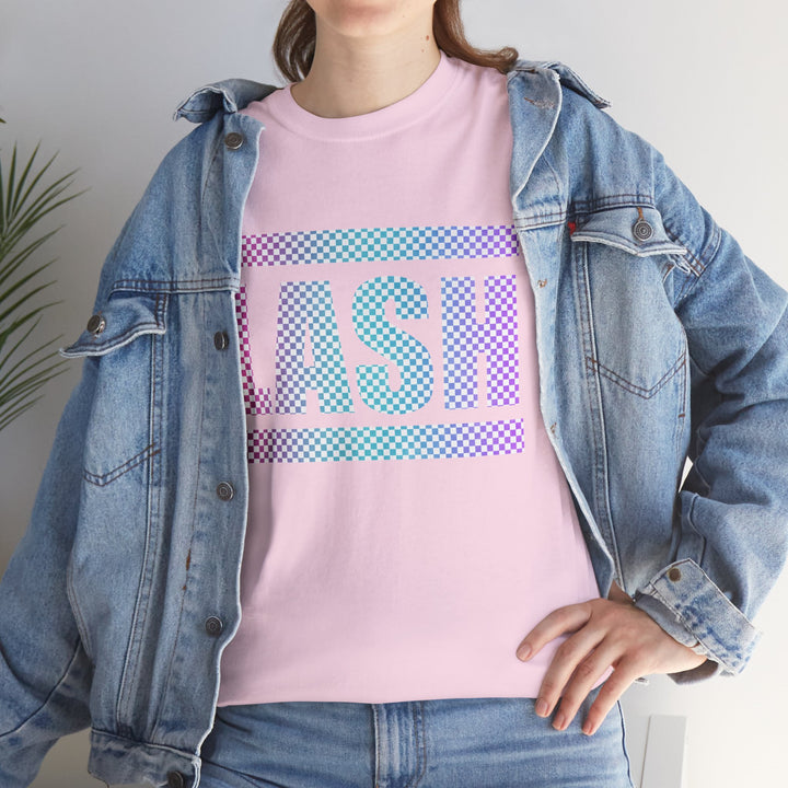 LASH Checkered Gradient Graphic Tee - Designed by Andrea