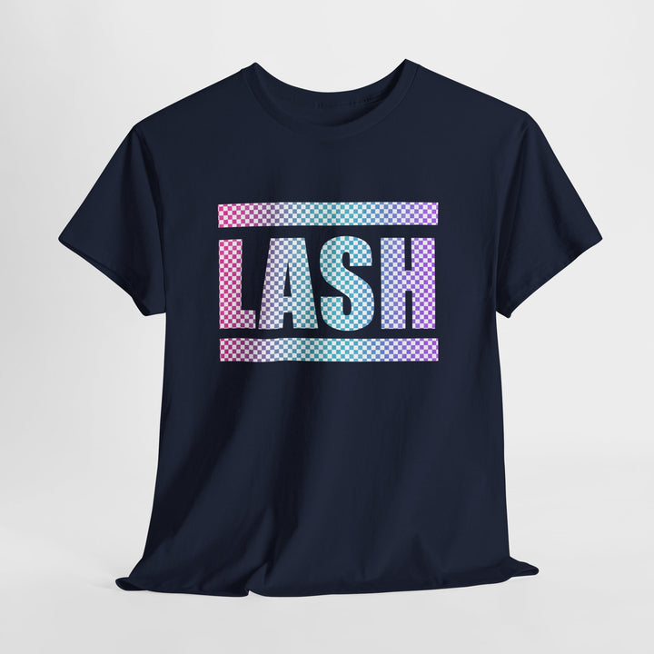 LASH Checkered Gradient Graphic Tee - Designed by Andrea