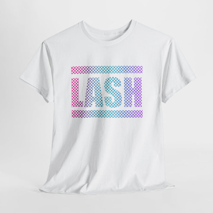 LASH Checkered Gradient Graphic Tee - Designed by Andrea