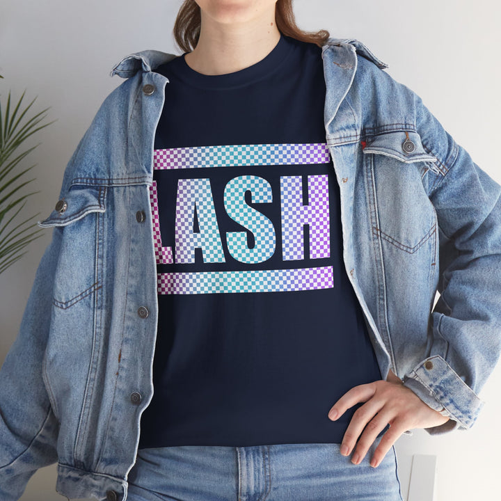 LASH Checkered Gradient Graphic Tee - Designed by Andrea