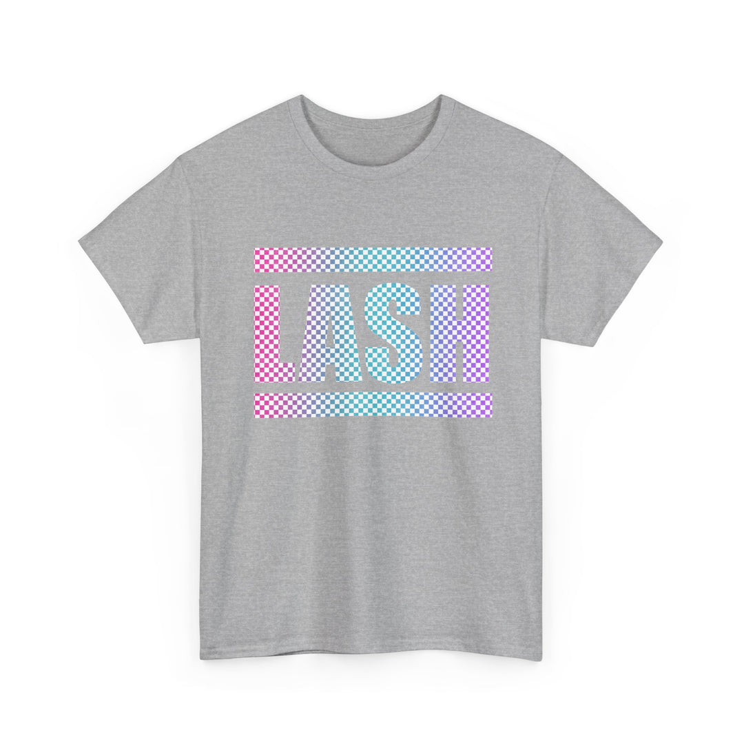 LASH Checkered Gradient Graphic Tee - Designed by Andrea