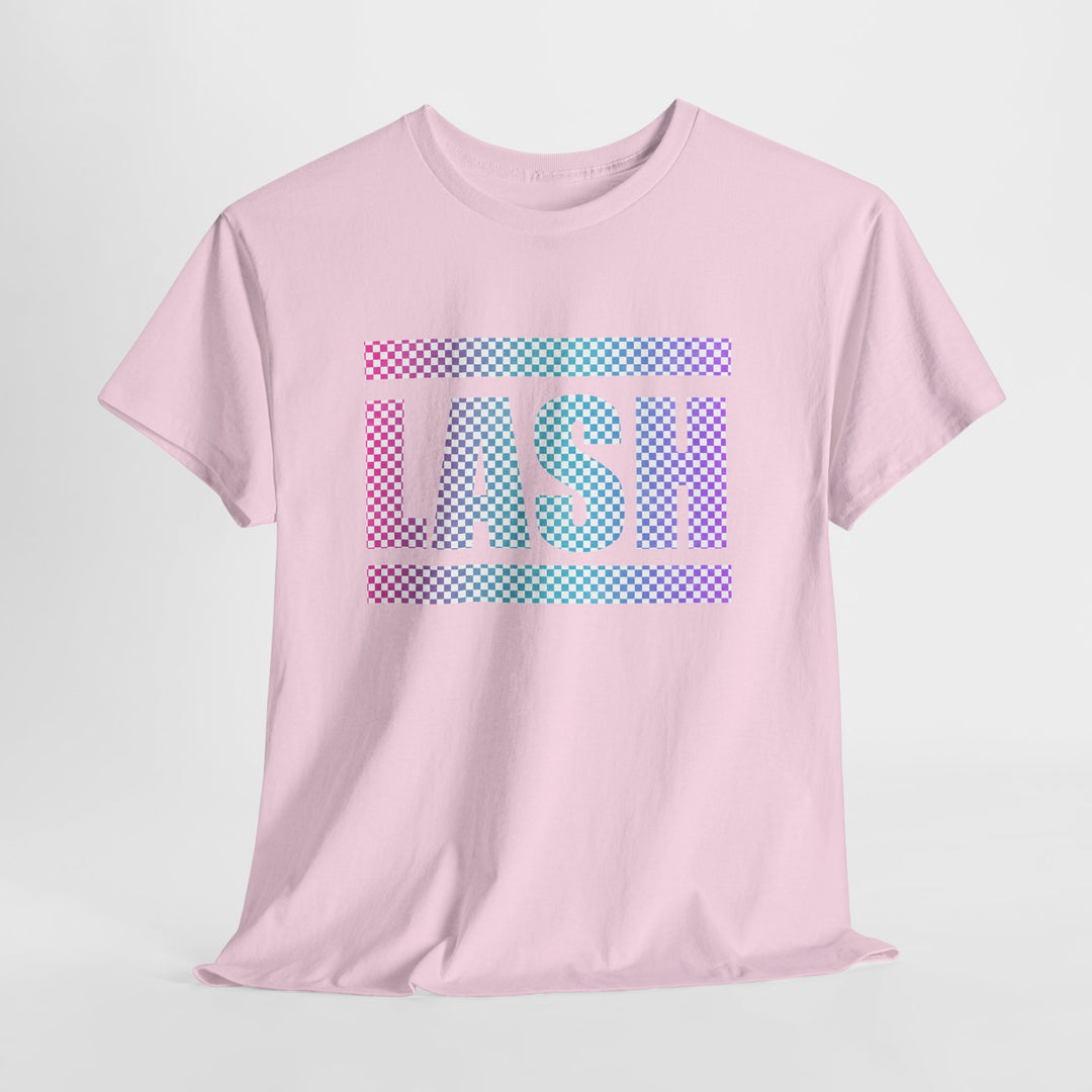 LASH Checkered Gradient Graphic Tee - Designed by Andrea