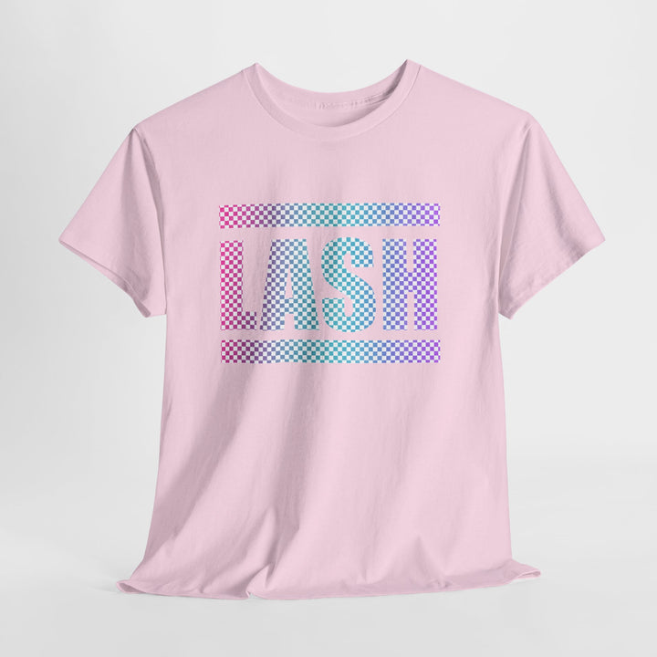LASH Checkered Gradient Graphic Tee - Designed by Andrea