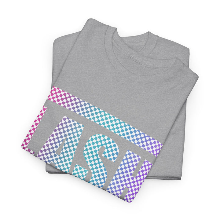 LASH Checkered Gradient Graphic Tee - Designed by Andrea