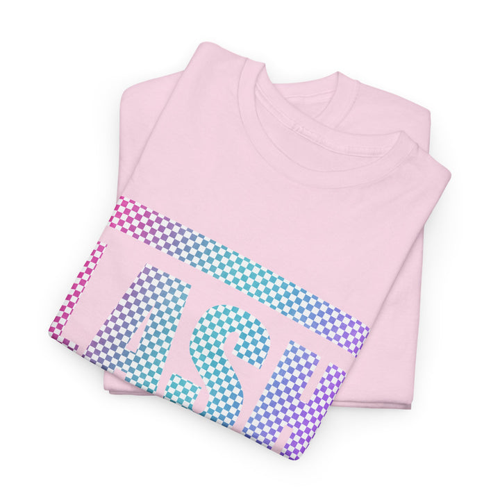 LASH Checkered Gradient Graphic Tee - Designed by Andrea