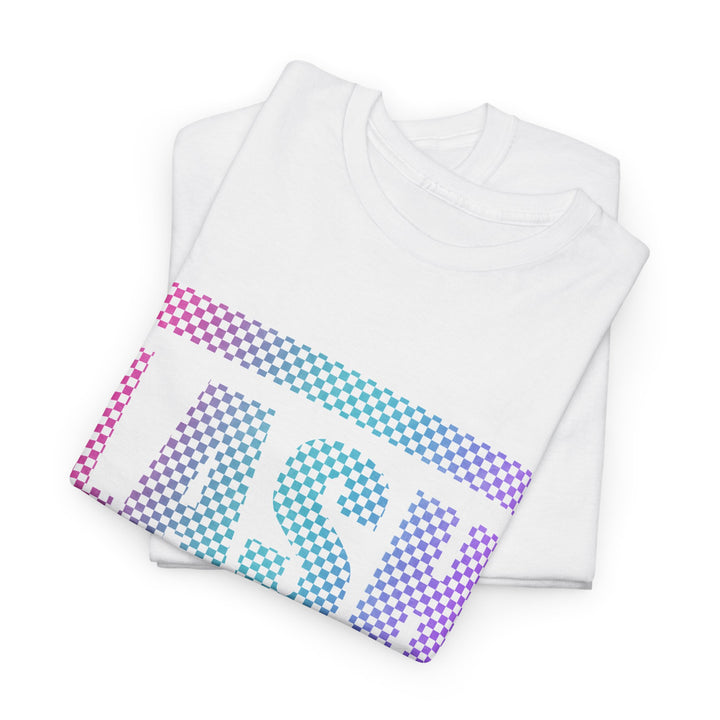 LASH Checkered Gradient Graphic Tee - Designed by Andrea