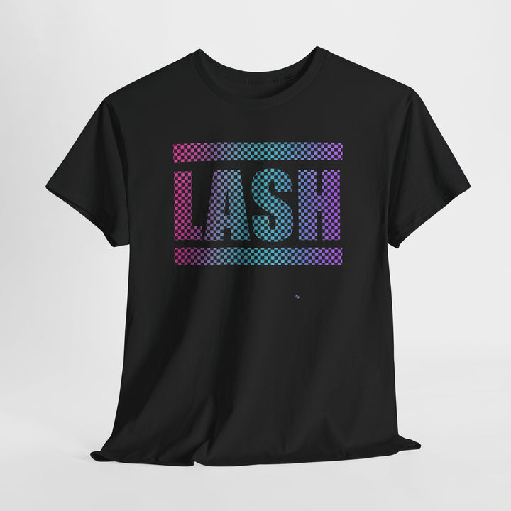 LASH Checkered Gradient Graphic Tee - Designed by Andrea