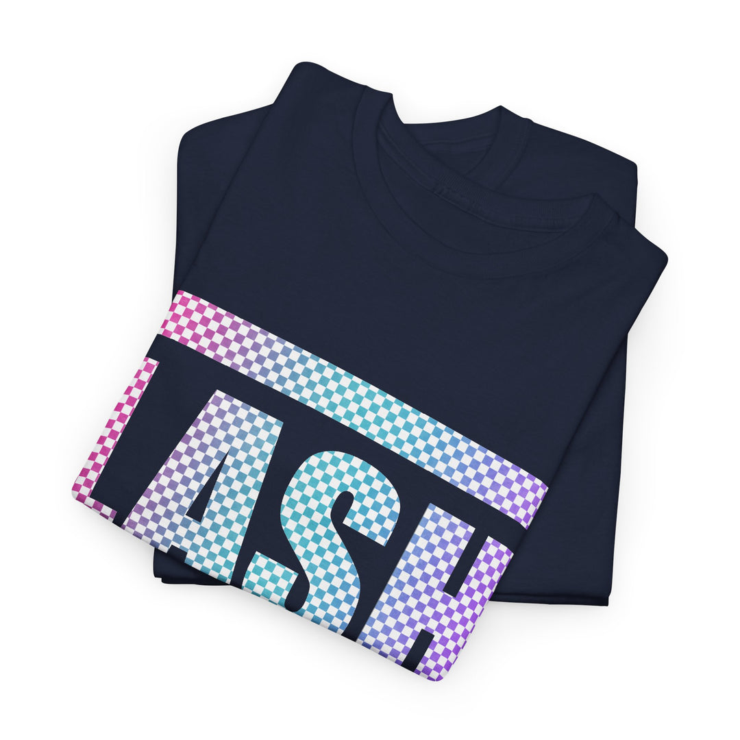 LASH Checkered Gradient Graphic Tee - Designed by Andrea