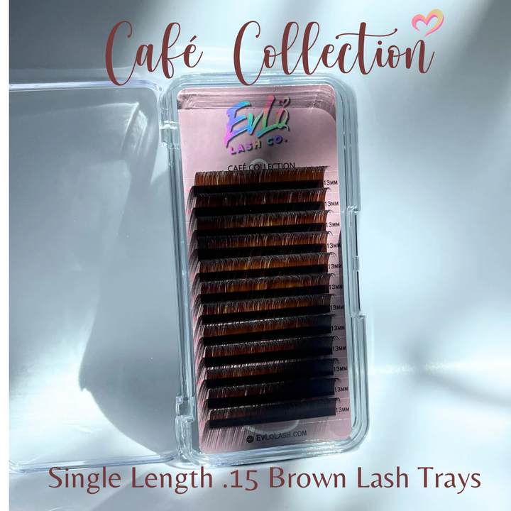 0.15  ☕️ Café Collection ☕️ Brown Classic Single Length Lash Trays