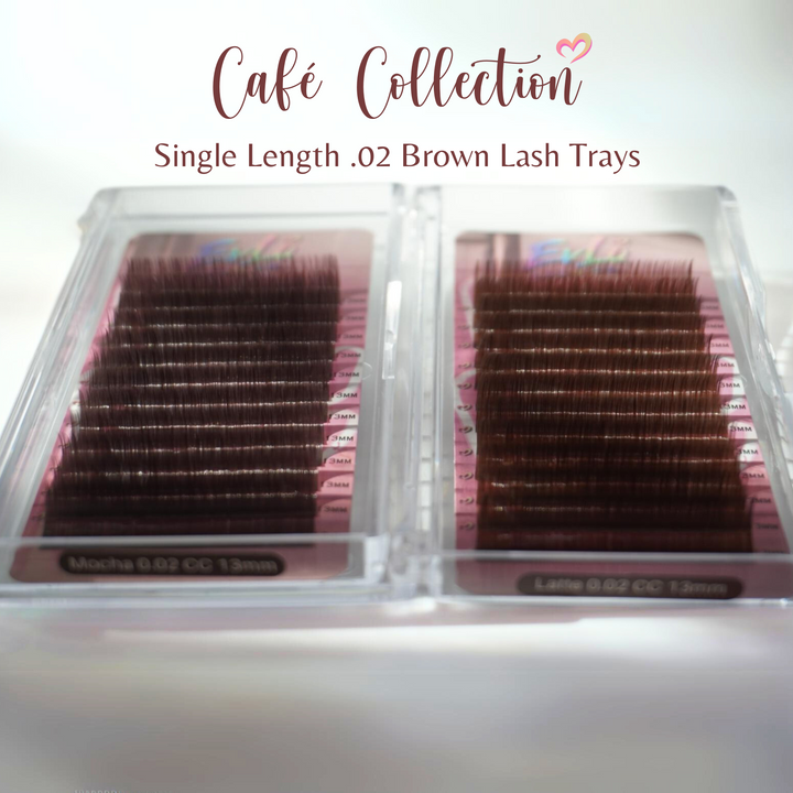 0.02  ☕️ Café Collection ☕️ Brown Single Length Lash Trays