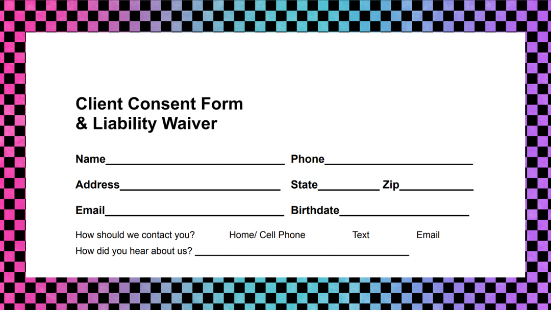 DIGITAL UV/LED Client Consent and Liability Waiver